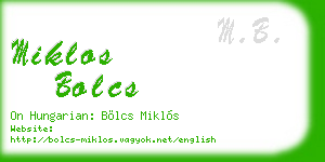 miklos bolcs business card