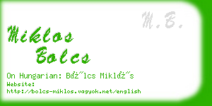 miklos bolcs business card